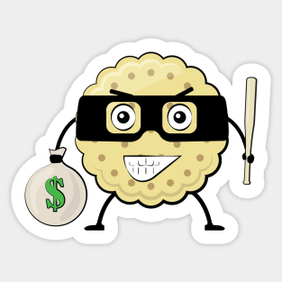 Biscuit Bandit - Funny Character Illustration Sticker